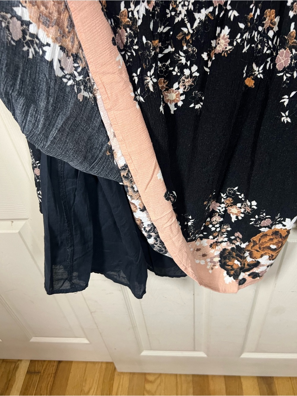 Free People Modern Chinoise Floral Tunic Mini Dress Black Boho Smocked Top M - Picture 5 of 7